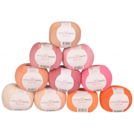 Infinity Hearts Rose 8/4 Garnpaket 21 Orangea och Rosa nyanser - 10 st
