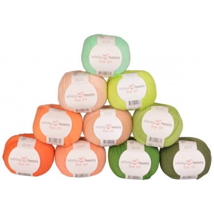 Infinity Hearts Rose 8/4 Garnpaket 26 Orangea och Gröna nyanser - 10 st
