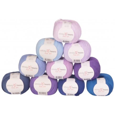 Infinity Hearts Rose 8/4 Garnpaket 25 Lila och Blå nyanser - 10 st