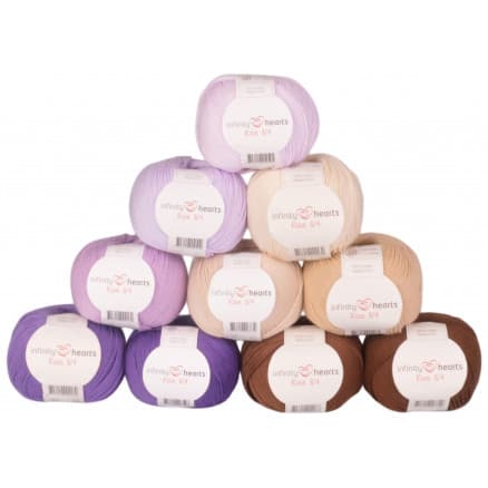 Infinity Hearts Rose 8/4 Garnpaket 28 Bruna och Lila nyanser - 10 st