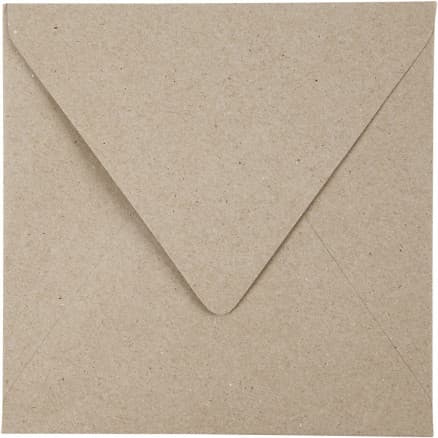 Kvistkuvert, stl. 16x16 cm, 120 g, 50 st., natur