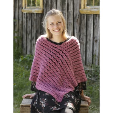 Â Malina by DROPS Design - Virkmönster poncho str. S - XXXL