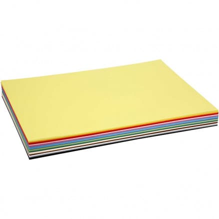 Creativ kartong, A2 420x600 mm, 180 g, Ass. färger, 20 ass. ark