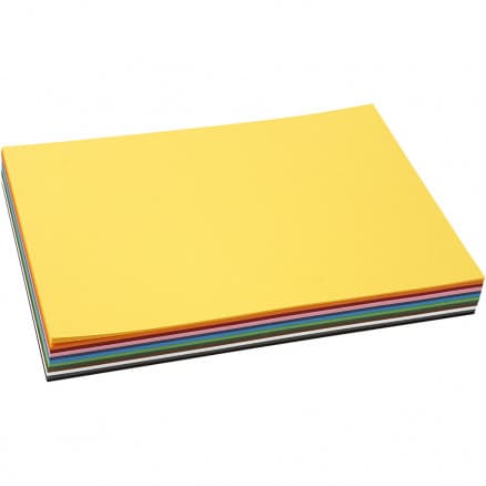 Färgad kartong, A4 210x297 mm, 180 g, 120 ass. ark