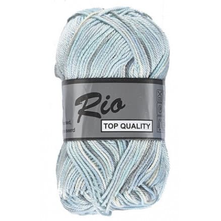 Lammy Rio Garn Print 622 Vit/Grå/Blå 50 gram