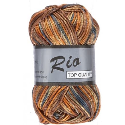 Lammy Rio Garn Print 632 Orange/Brun/Grå 50 gram