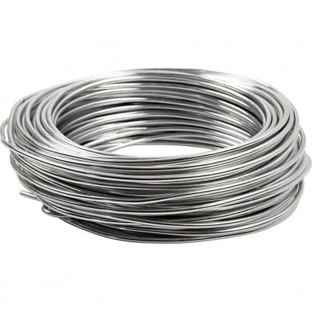 Aluminiumtråd, tjocklek 3 mm, 29 m, silver