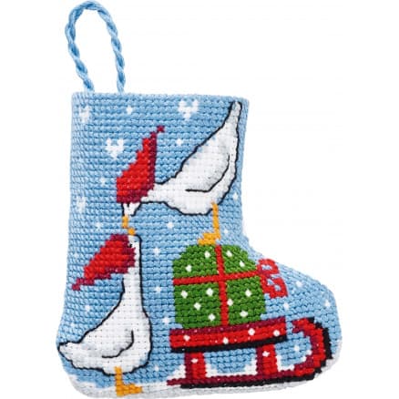 Â Permin Broderikit Julstrumpa Gås 7x8cm