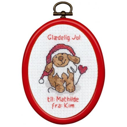 Â Permin Broderikit Nisse-hund med Ram 7x9cm