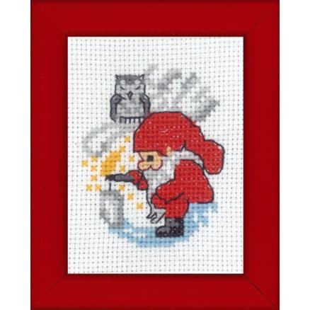 Â Permin Broderikit Bild Nisse tänder ljus 6x8