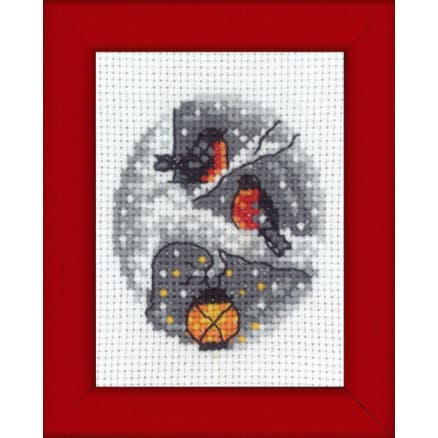 Â Permin Broderikit Bild Fågel i Träd 6x8cm