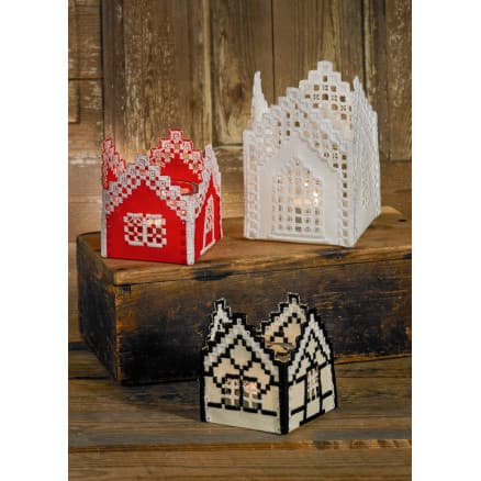 Â Permin Broderikit Hardanger hus 8,5x10cm