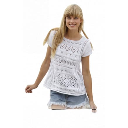 Erica Topp by DROPS Design - Topp Stick-mönster strl. S - XXXL