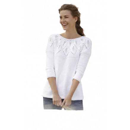 Summer Leaves by DROPS Design - Tröja Stick-mönster strl. S - XXXL
