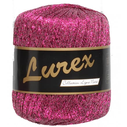 Lammy Lurex Garn 11 Mörkrosa