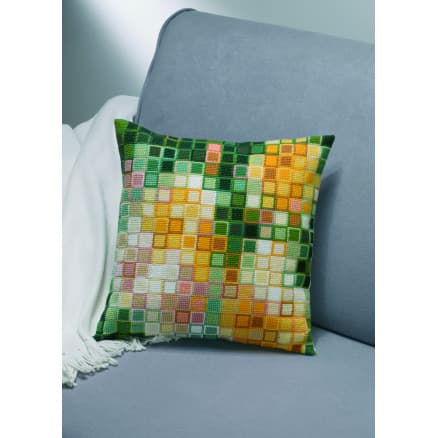 Permin Broderikit Kudde Pixel Rosor 38x38cm
