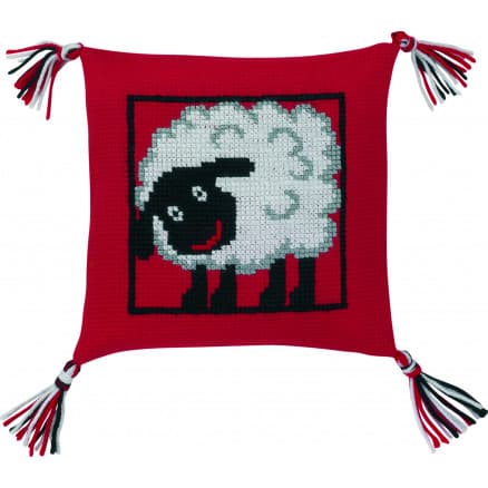 Permin Broderikit Kudde Får 28x28cm