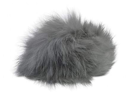 Pompon Pälstofs Kaninhår Grå 60 mm