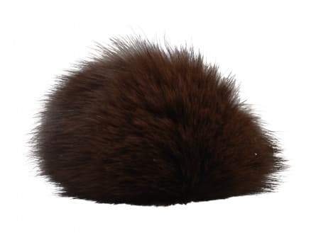 Pompon Pälstofs Kaninhår Brun 90 mm