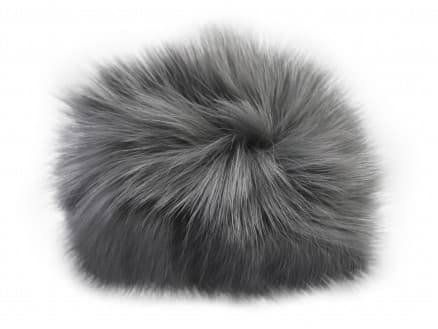 Pompon Pälstofs Kaninhår Grå 90 mm