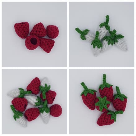 Karlas Hallon från Rito Krea - Frukt Virkmönster 9 cm - 5 st