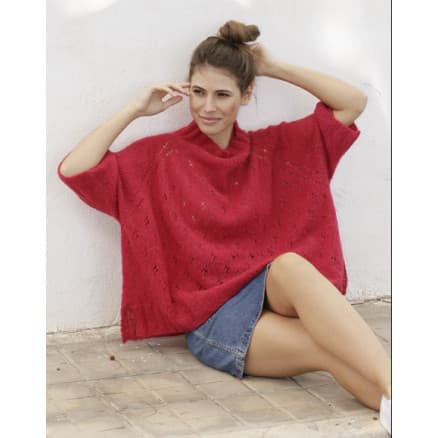 Strawberry Swing by DROPS Design - Blus stickmönster str. S - XXXL