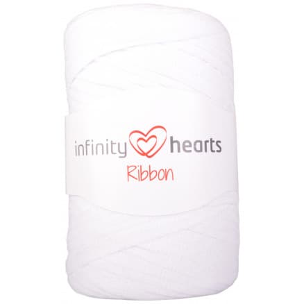 Â Infinity Hearts Ribbon Trikågarn 01 Vit
