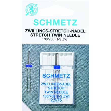 Â Schmetz Symaskinsnål Tvilling Stretch 130/705 H-S Zwi Str. 2,5-75 - 2 st