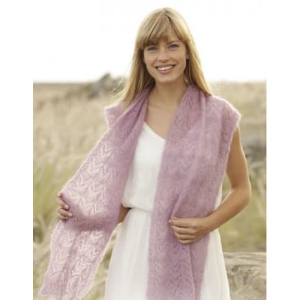 Spring Blush by DROPS Design - Sjal Stick-mönster 168x30 cm