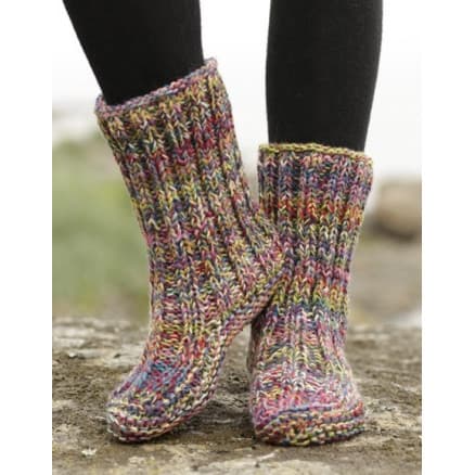 Ribbed Confetti by DROPS Design - Tofflor Stick-mönster strl. 35/37 - 40/42