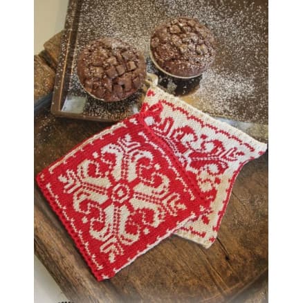 Baking Christmas by DROPS Design - Grytlappar Stick-mönster 20x19 cm - 2 st.
