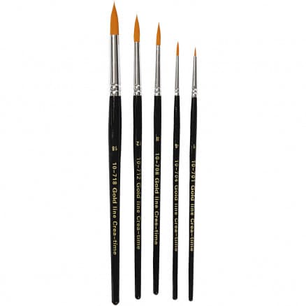 Gold Line Penslar, nr. 1-18, B: 2-7 mm, rund, 5 st.
