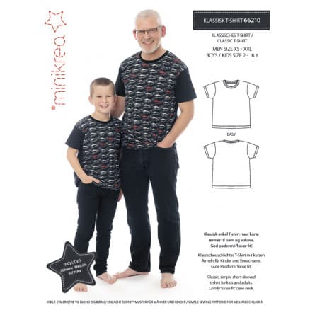 MiniKrea Snittm�nster 66210 T-shirt Pojke/Man Storlek 2-16 och XS-XXL