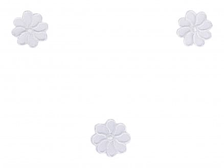 Strykmärke Vit Blomma 2 cm - 3 st