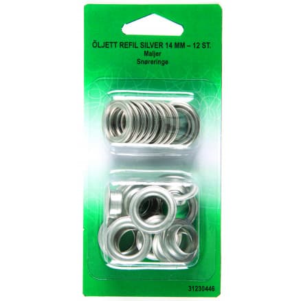 Öljetter Refill 14mm Silver - 12 st