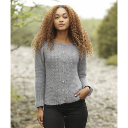 Misty Harbor Cardigan by DROPS Design - Jacka Stick-mönster strl. S - XXXL