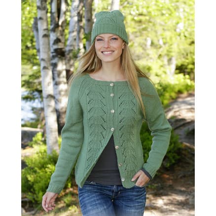 Green Luck by DROPS Design - Stickmönster jacka str. S - XXXL