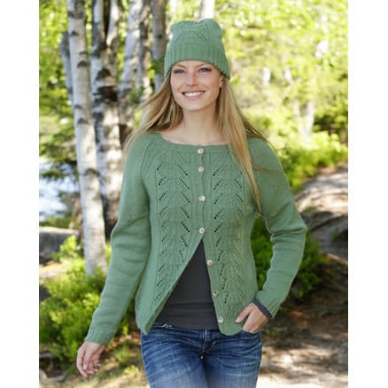 Green Luck by DROPS Design - Stickmönster mössa str. S/M - L/XL
