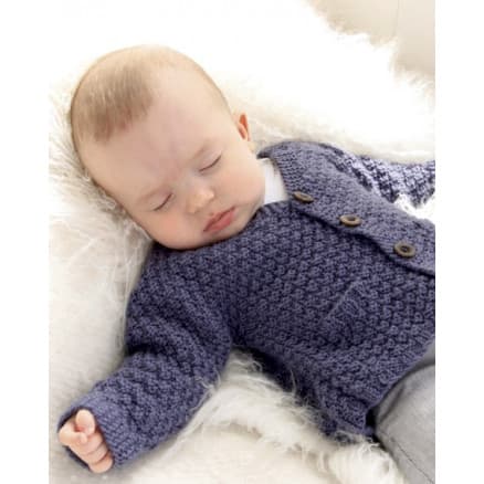 Checco's Dream by DROPS Design - Baby Jacka Stickmönster strl. 1/3 mån - 3/4 år