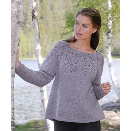 Agnes Sweater by DROPS Design - Blus stickmönster str. S - XXXL