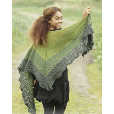Shades of Eire by DROPS Design - Sjal Stick-mönster 210x60-65 cm