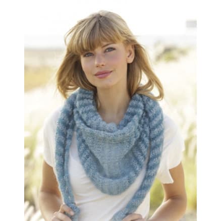 Hues of Blues by DROPS Design - Sjal Stick-mönster 190x40 cm