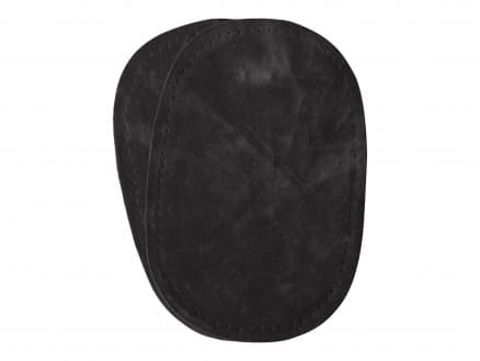 Armbågslappar Imiterat Mocka Oval Mörkgrå 10x15 cm - 2 st