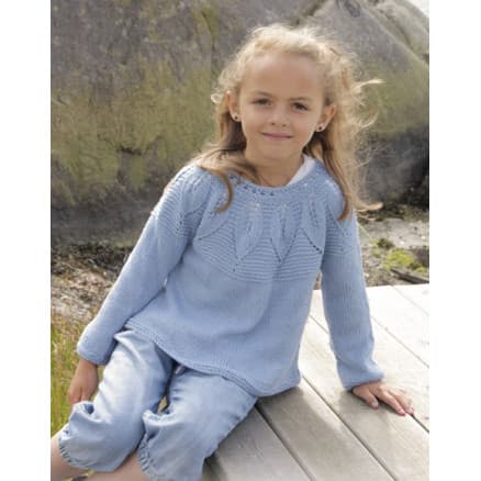 Sweet Bay by DROPS Design - Tröja Stick-mönster strl. 3/4 - 13/14 år
