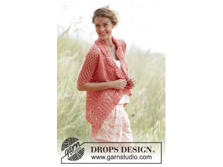 Peach Dream by DROPS Design - Jacka Virk-mönster strl. S - XXXL