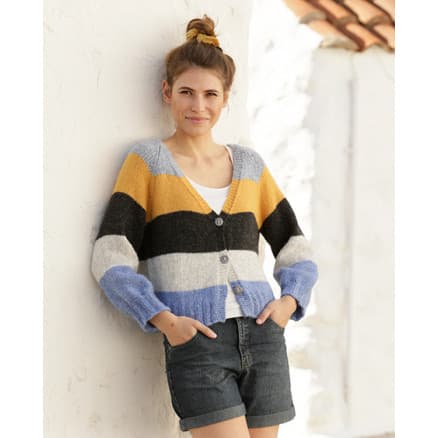 Valencia Cardigan by DROPS Design - Jacka stickmönster str. S - XXXL