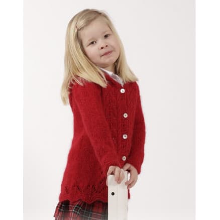 Bright Sally by DROPS Design - Jacka Stick-mönster strl. 2 år - 11/12 år