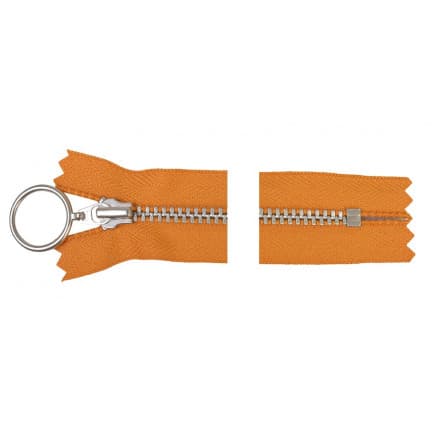 YKK Dragkedja/Blixtlås Aluminium Fast med ring 35cm 4mm Curry
