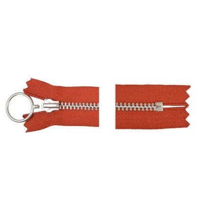 YKK Dragkedja/Blixtlås Aluminium Fast m/Ring 35cm 4mm Rost