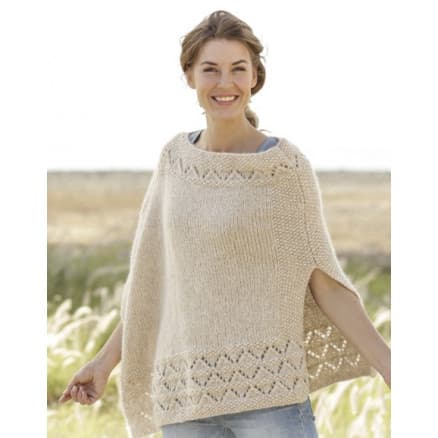 So Classy! by DROPS Design - Poncho Stick-mönster strl. S/M - XXXL